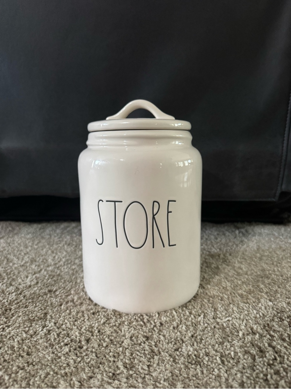Rae Dunn White Ceramic 'STORE' Canister with Lid